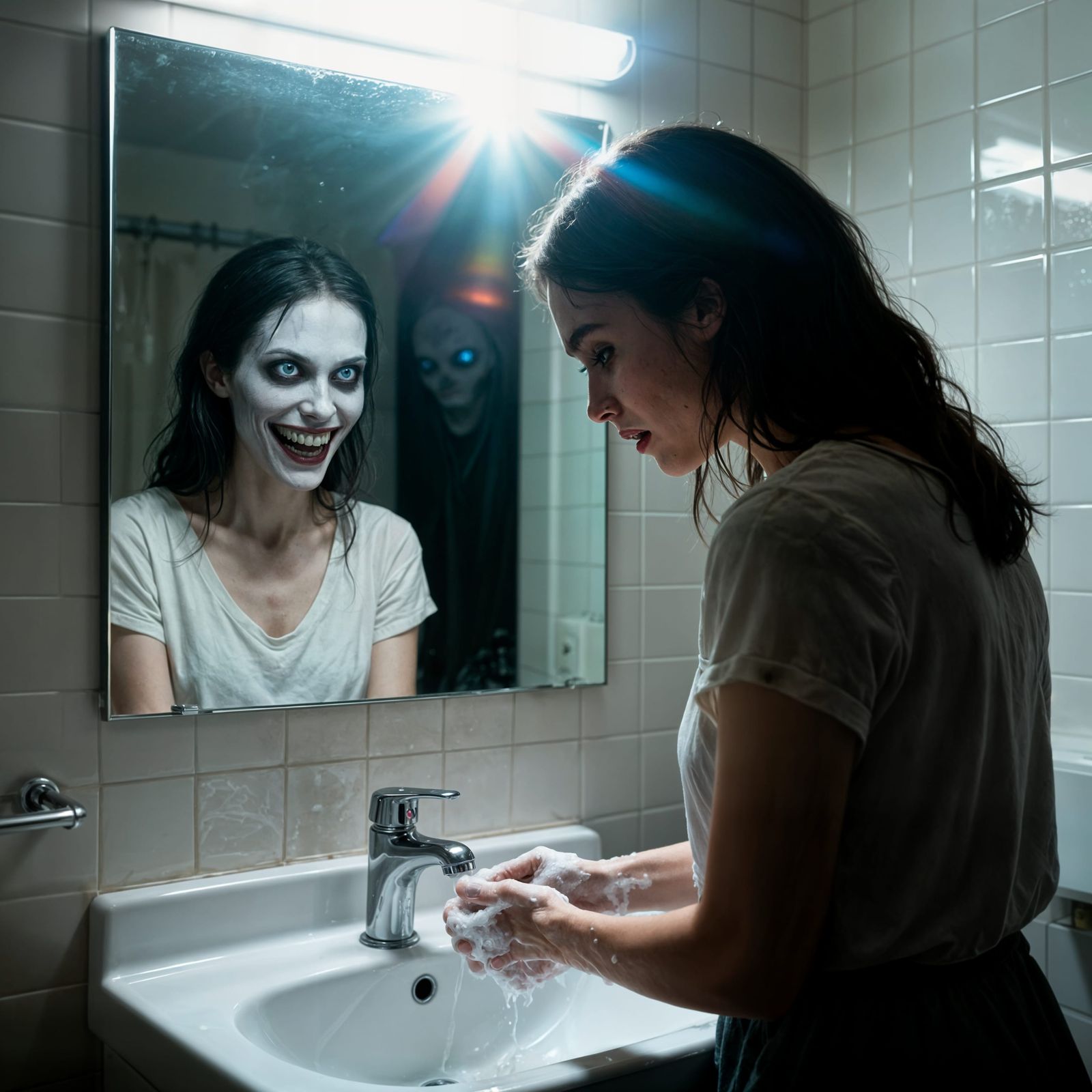 Psychological Horror: Terrifying Reflection Stares Back