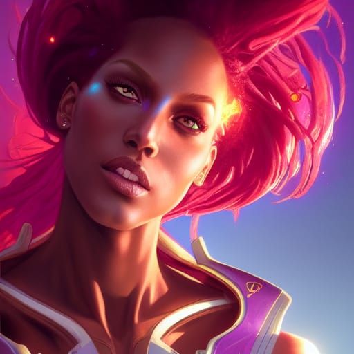 Ethereal Starfire Portrait in Triadic Colors