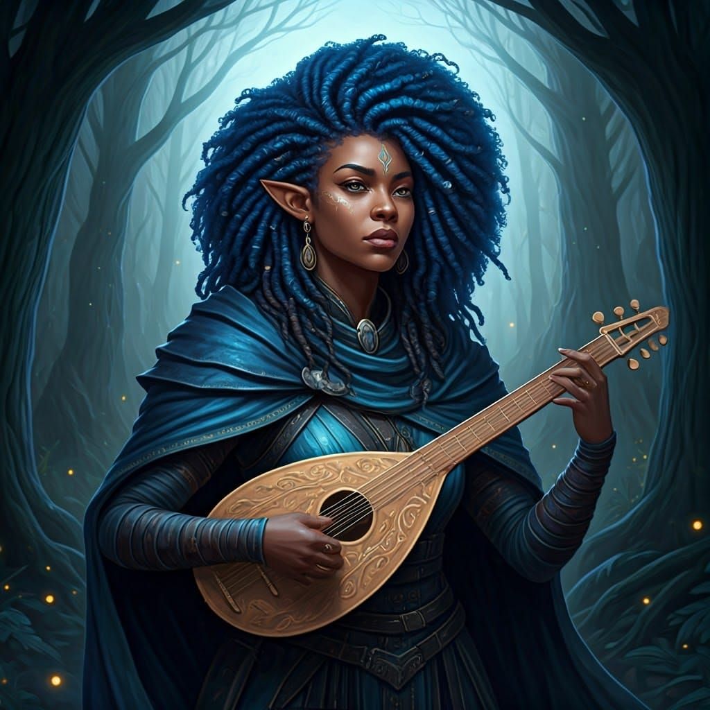 Ethereal Dark Elf Maiden Performs Enchanted Serenade Under M...