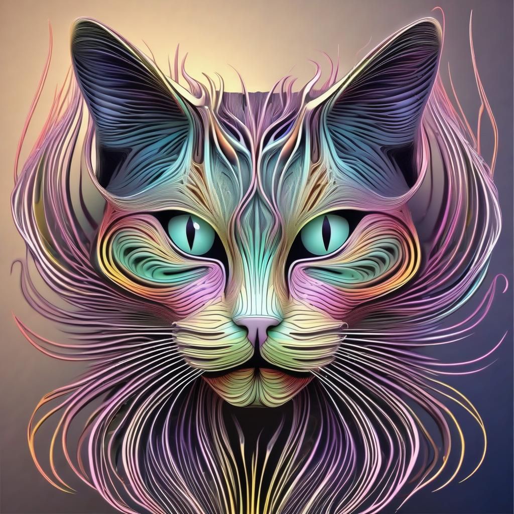 Whiskers in Vibrant Fractal Art