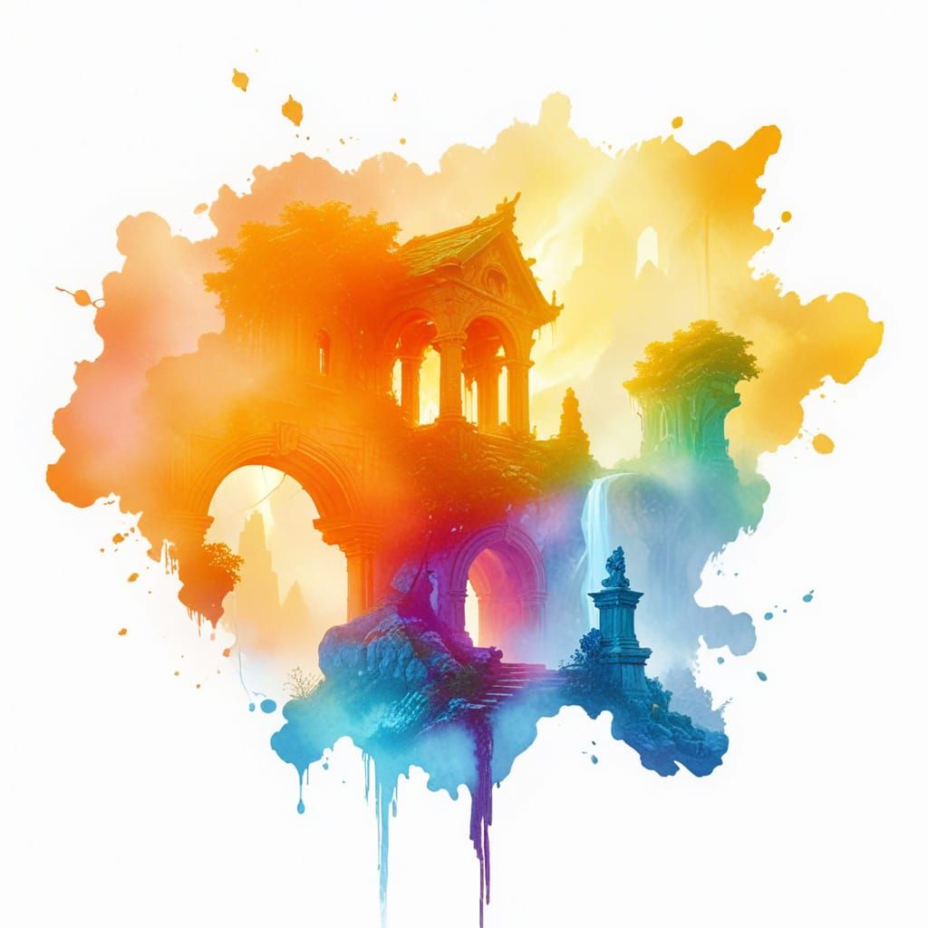 Mystical Forest Temple in Dreamy, Hyper-Realistic Digital Pa...