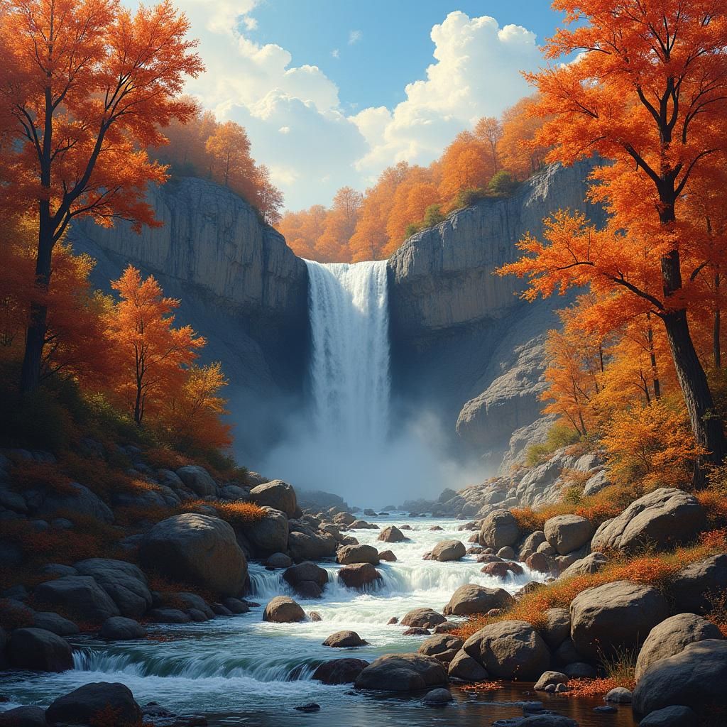 Surreal Autumn Wonder Landscapes in Photorealistic Style
