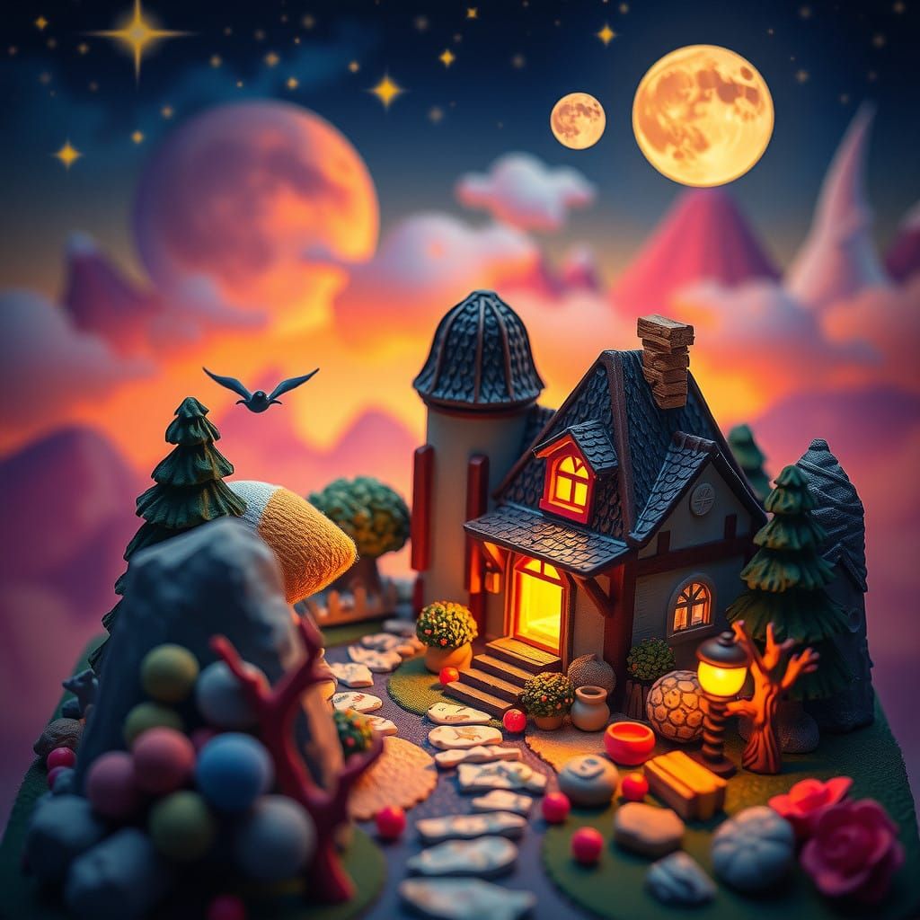 Whimsical Miniature Fantasy Scene