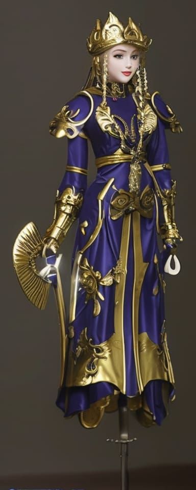 Armored Blonde Woman: Hyperdetailed Digital Art Portrait