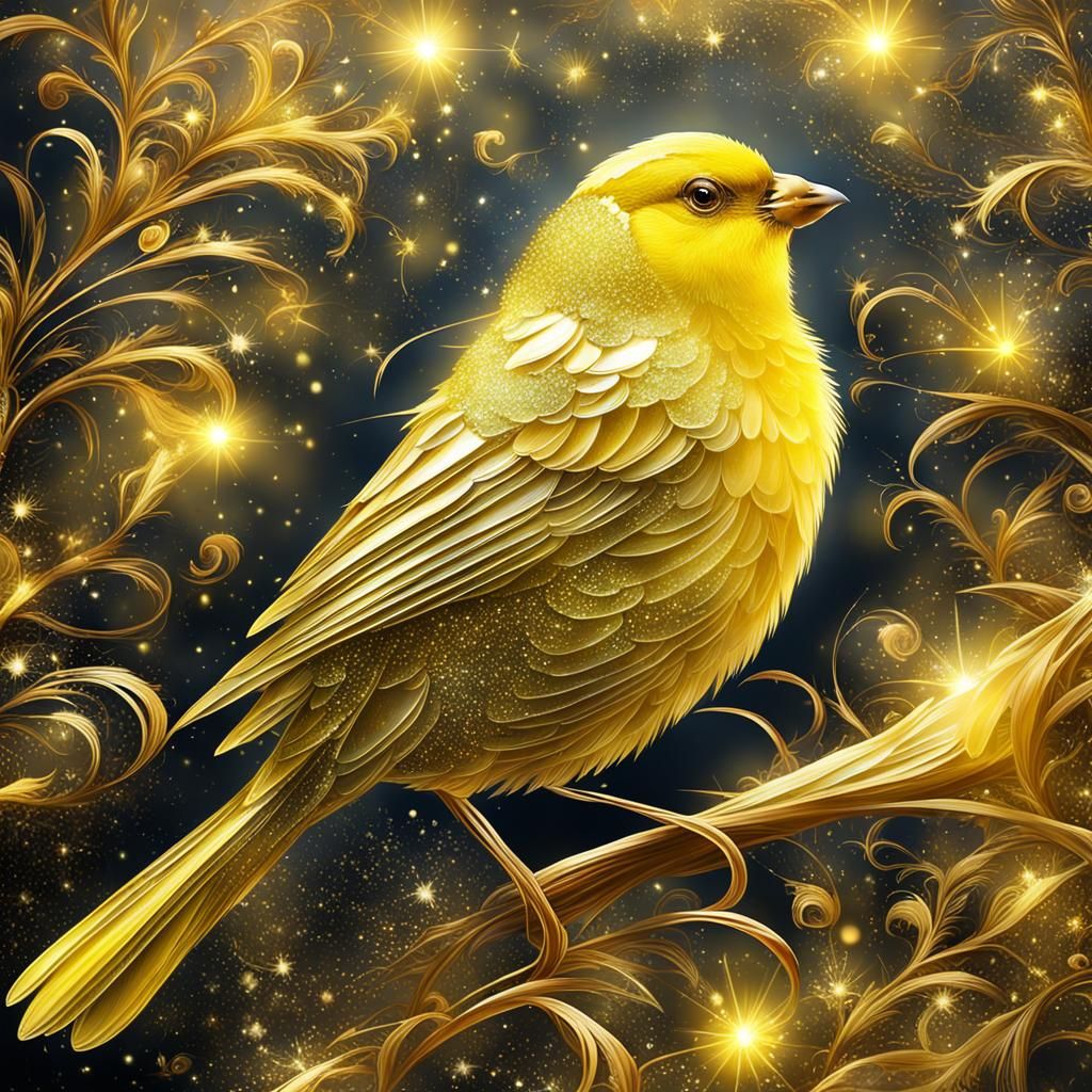 Vibrant Sunshine Canary in Whimsical Light
