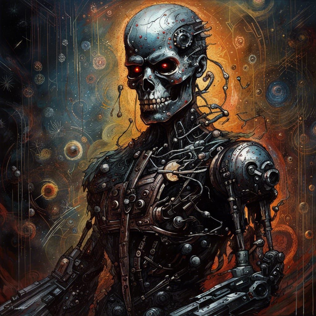 Gothic Terminator in Cosmic Impasto