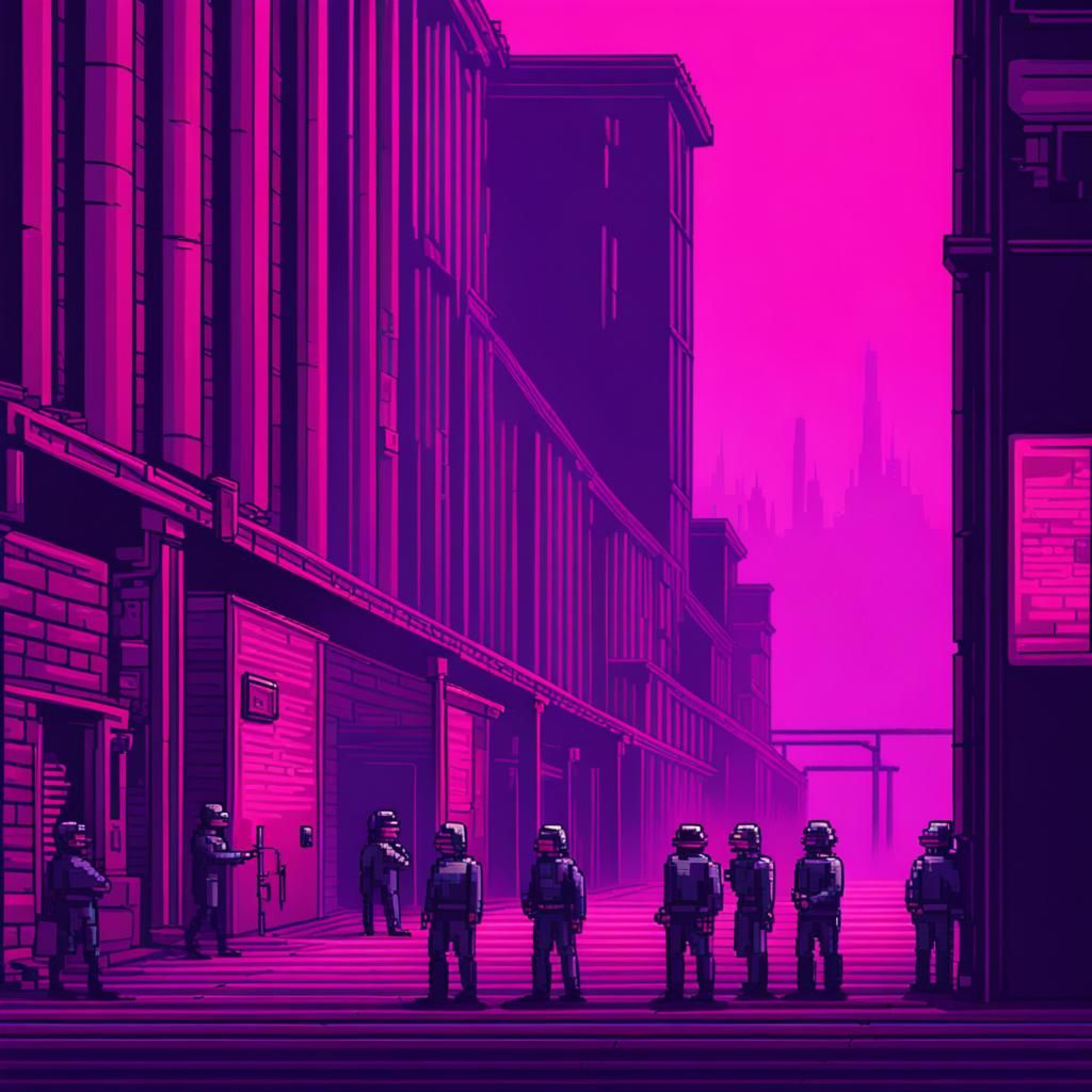Pixel Art 16-Bit 19th Century Factory Strike