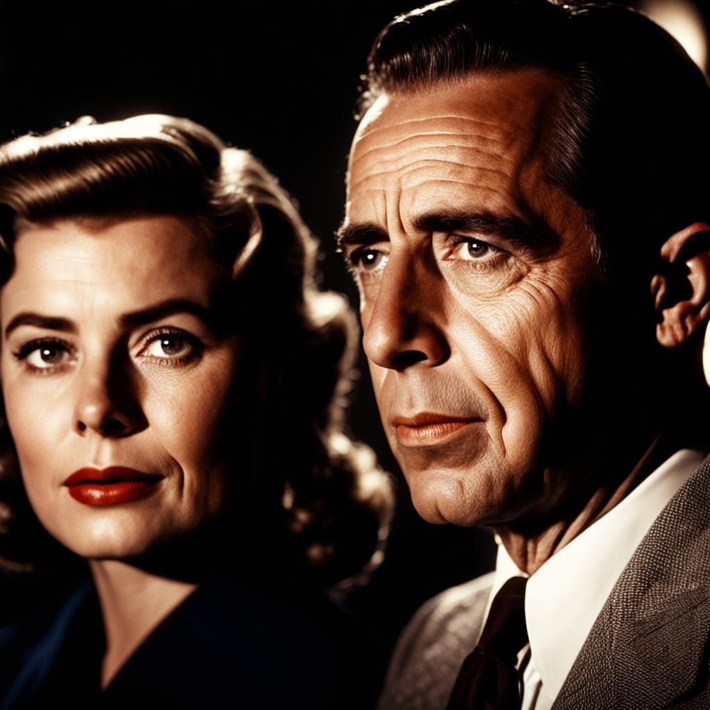 Humphrey Bogart and Ingrid Bergman: A Film Noir Portrait