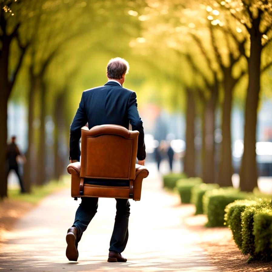 Man Carrying Armchair in Stunning Professional Photography