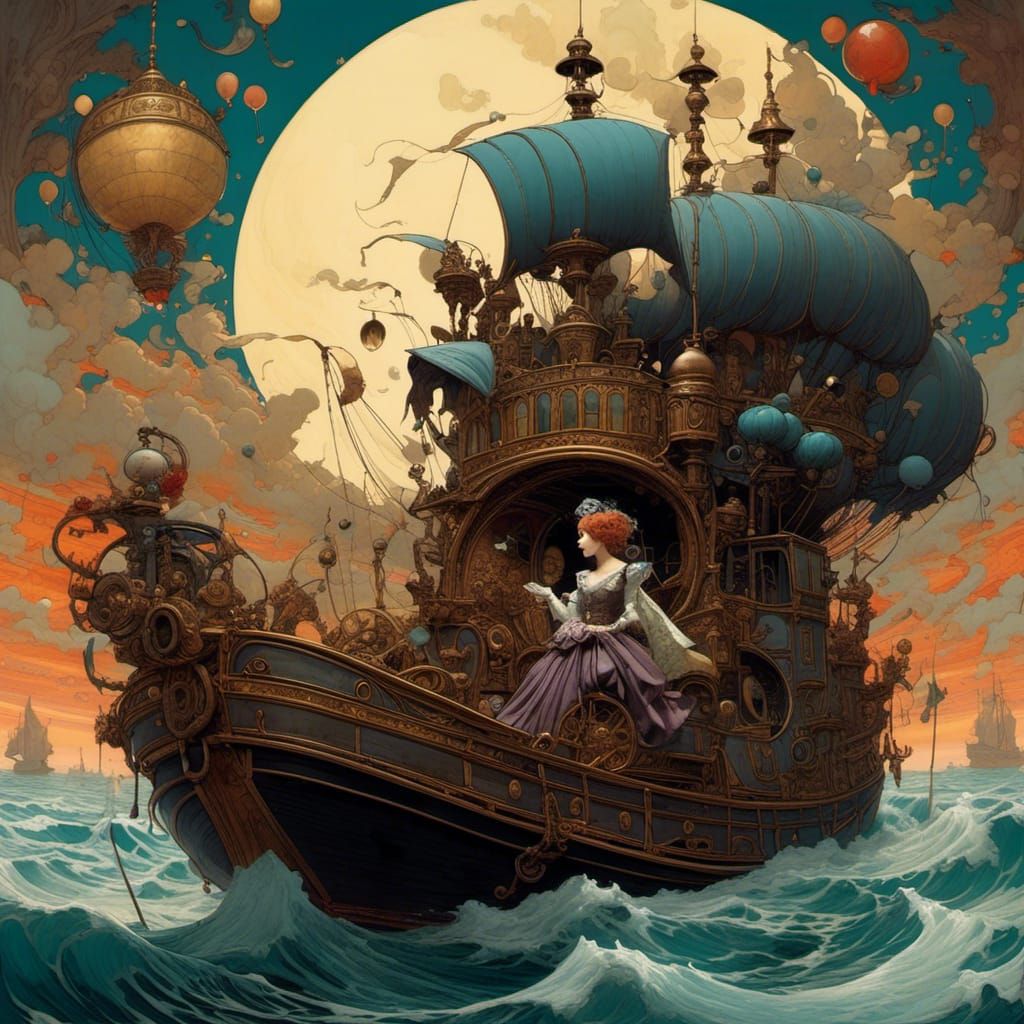 A Whimsical Steampunk Fantasy Under a Paper Moon