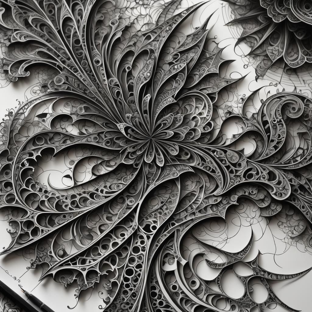 Fractals in Charcoal Sketch