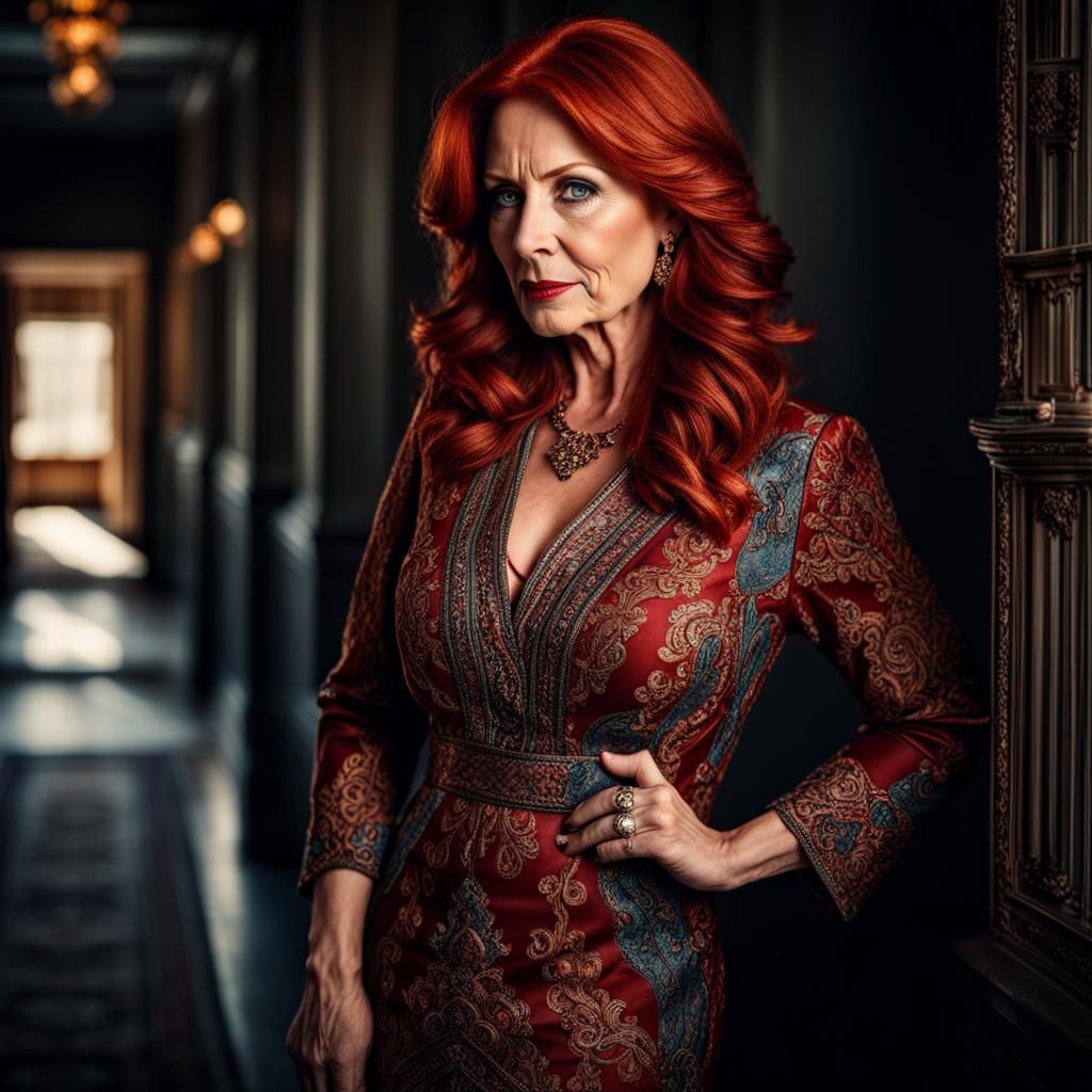 Stunning Mature Redhead Portrait in Vivid HDR