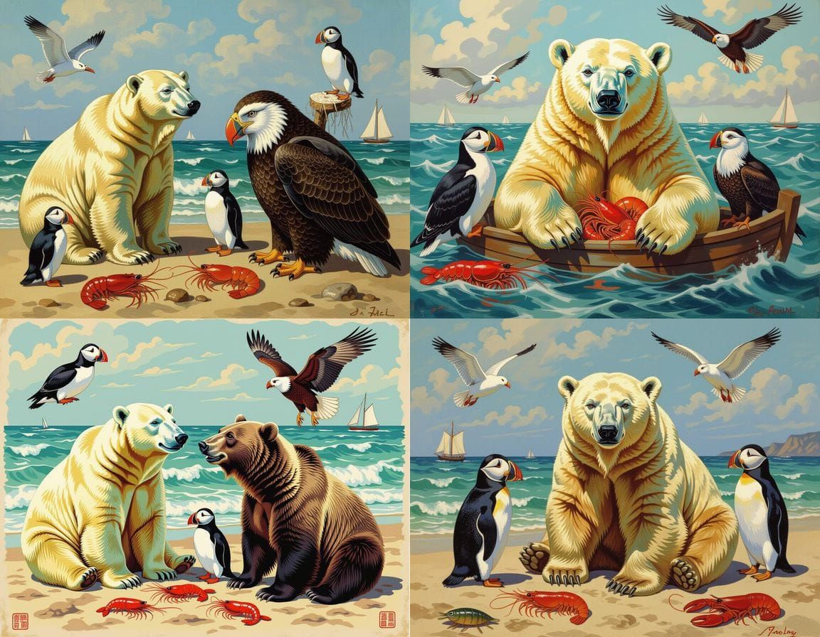 Surreal Hybrid Creatures in Romantic Style