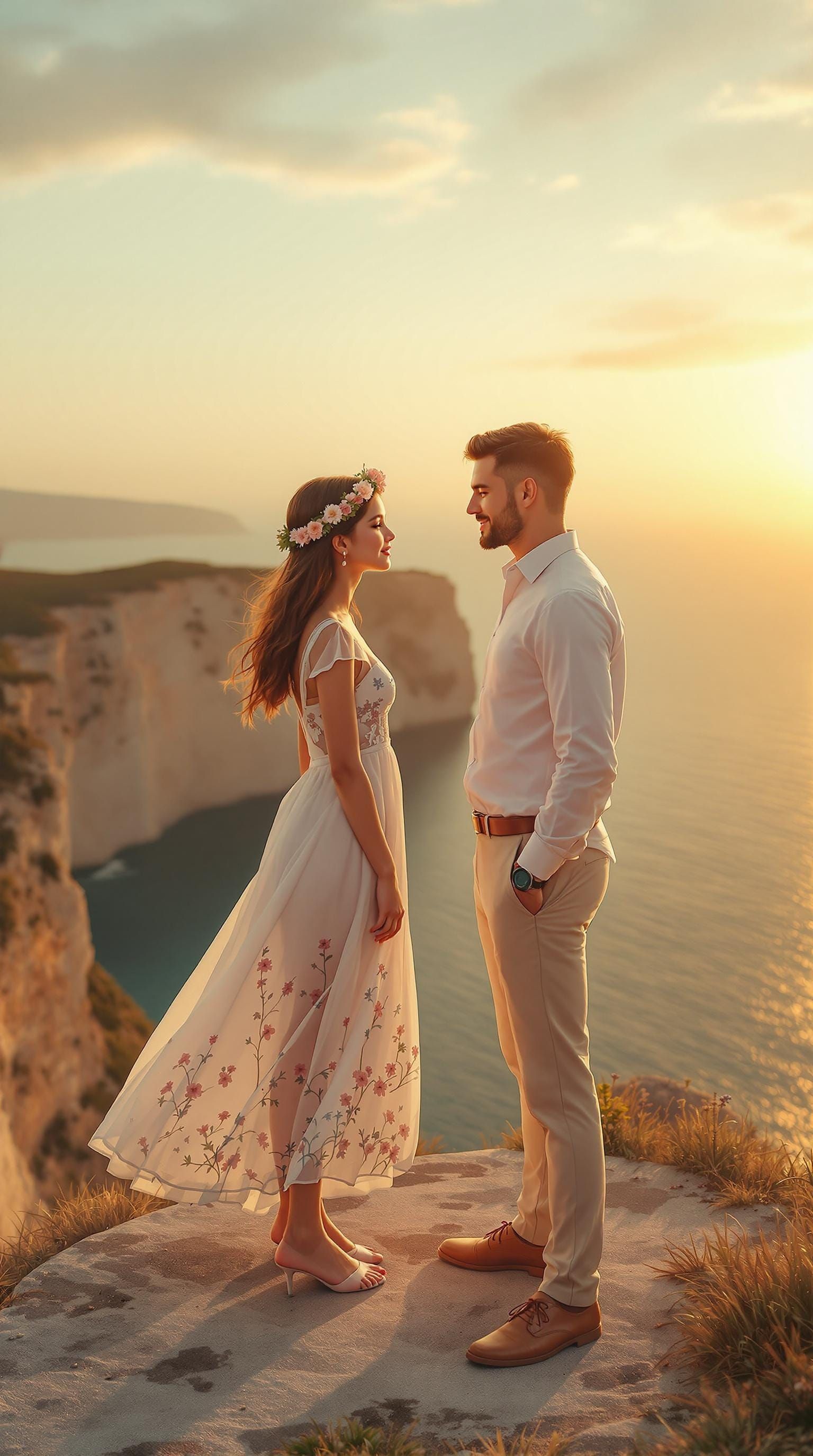 Timeless Love in a Serene Sunset Scene