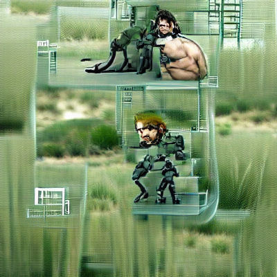 Metal Gear Solid in Retro-Futuristic Digital Art