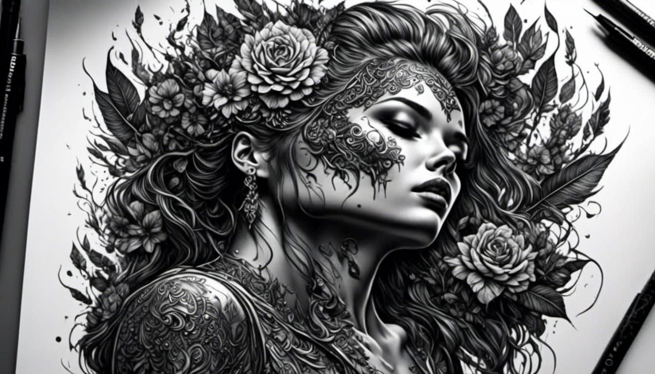 Intricate Tattooed Beauty Defies Elegance