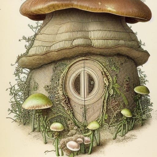 Ethereal Mushroom Abode for Whimsical Fairies, in Victorian...
