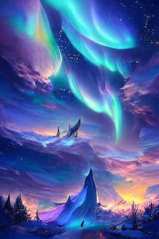 Aurora Borealis in Enchanting Night Sky