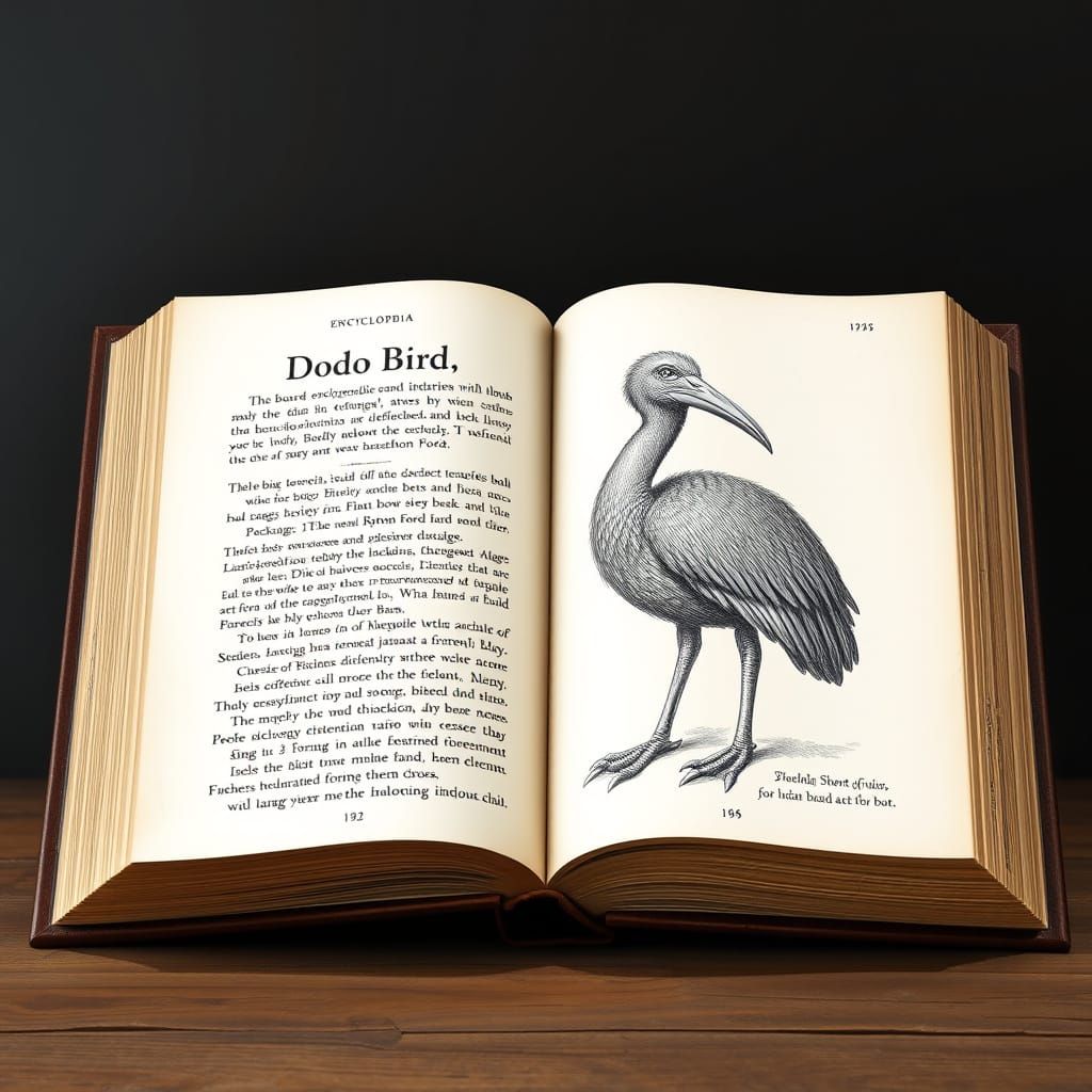 Dodo Bird Illustration in Victorian Style