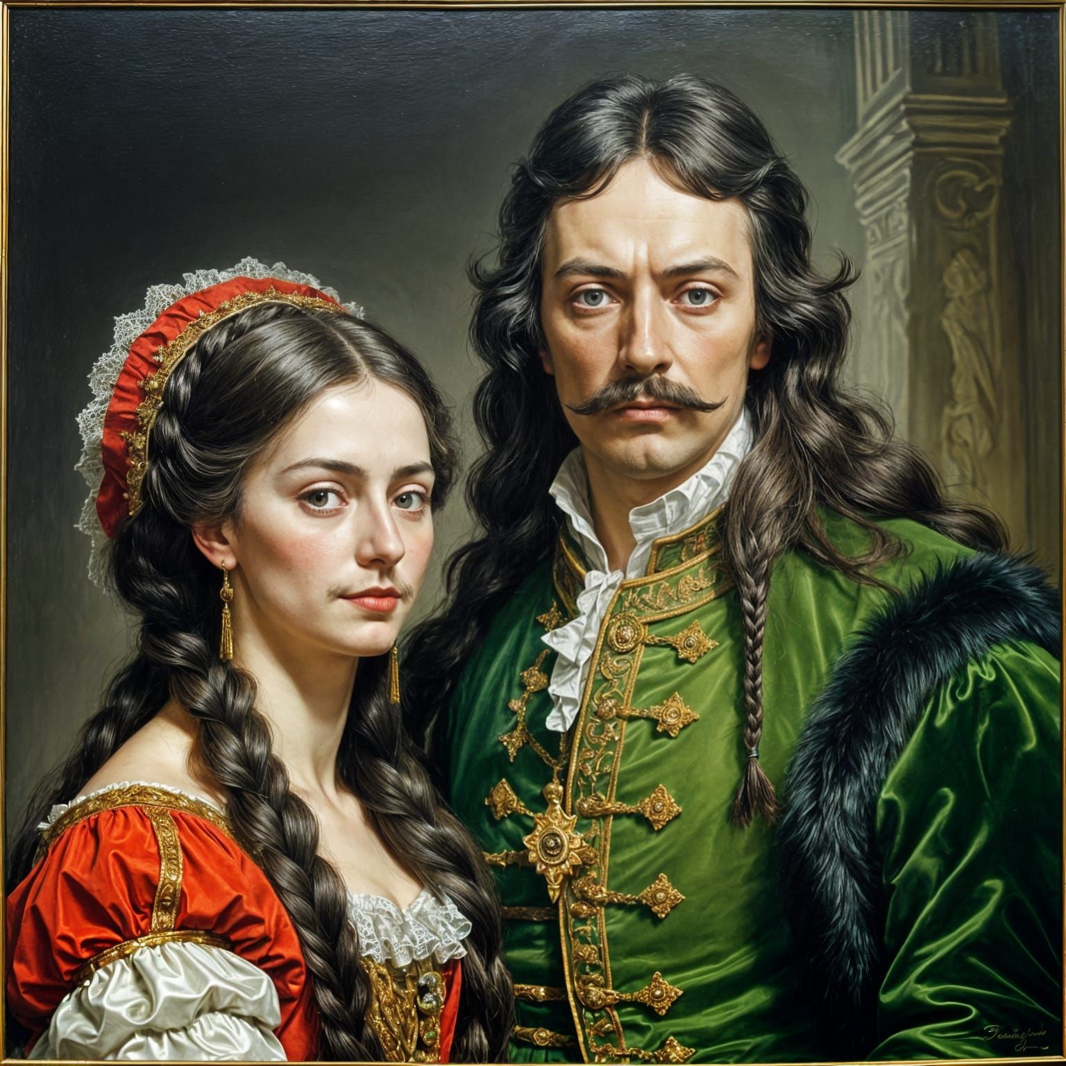 Royal Russian Couple in 17th-18th Century Attire