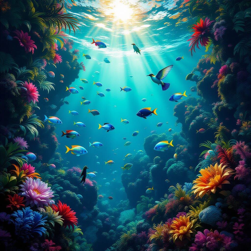 Vibrant Underwater Jungle Ecosystem