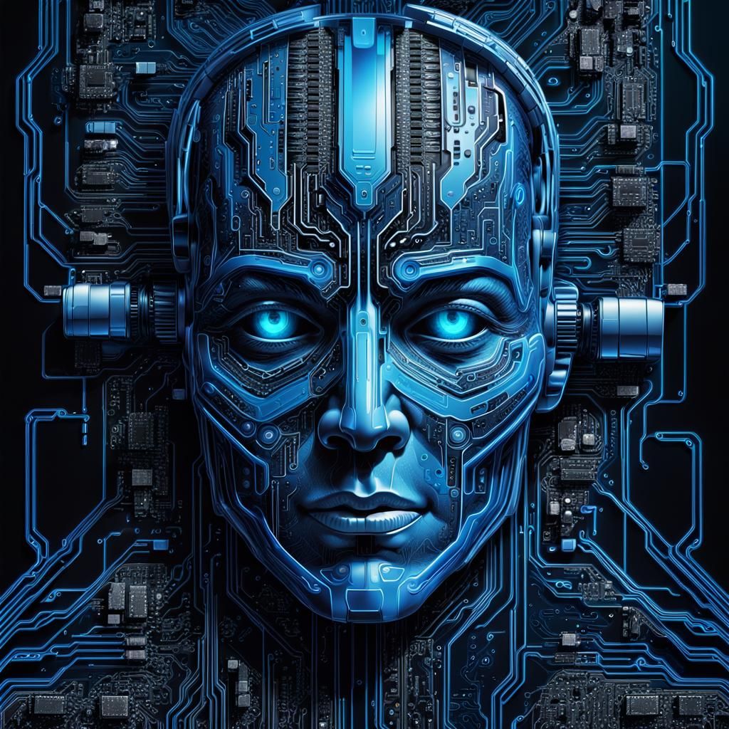 Cyberpunk Portrait in Neon Hues