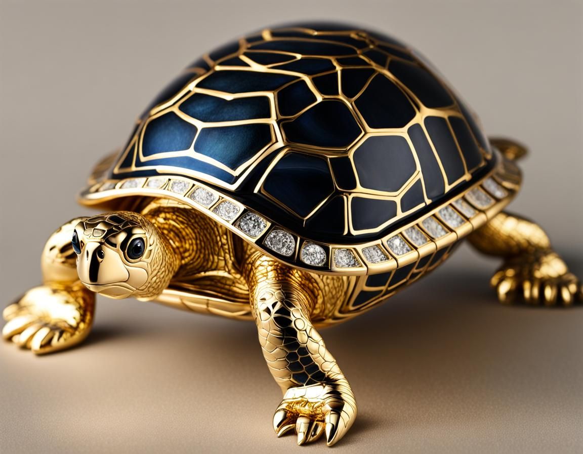 Golden Turtle in Faberge Style