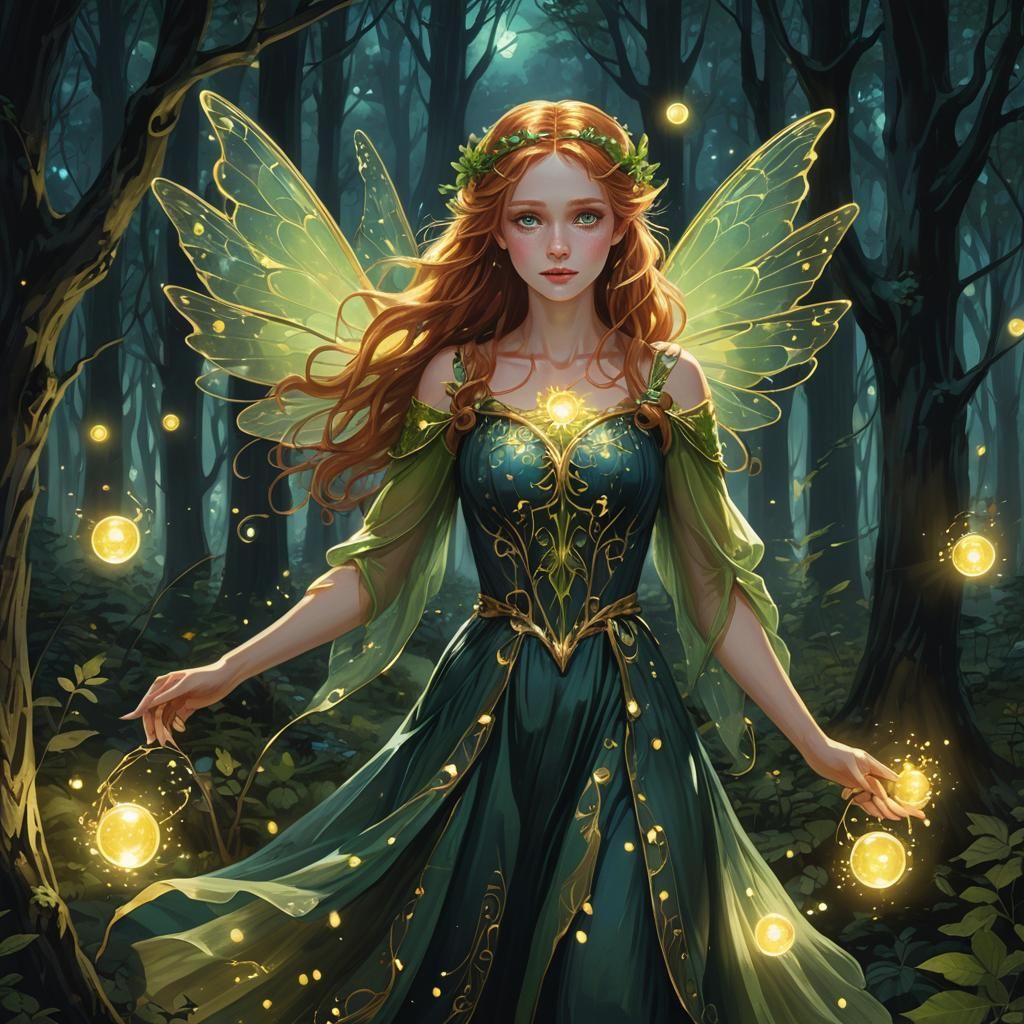 Whispering Forest Fae in Ethereal Glow