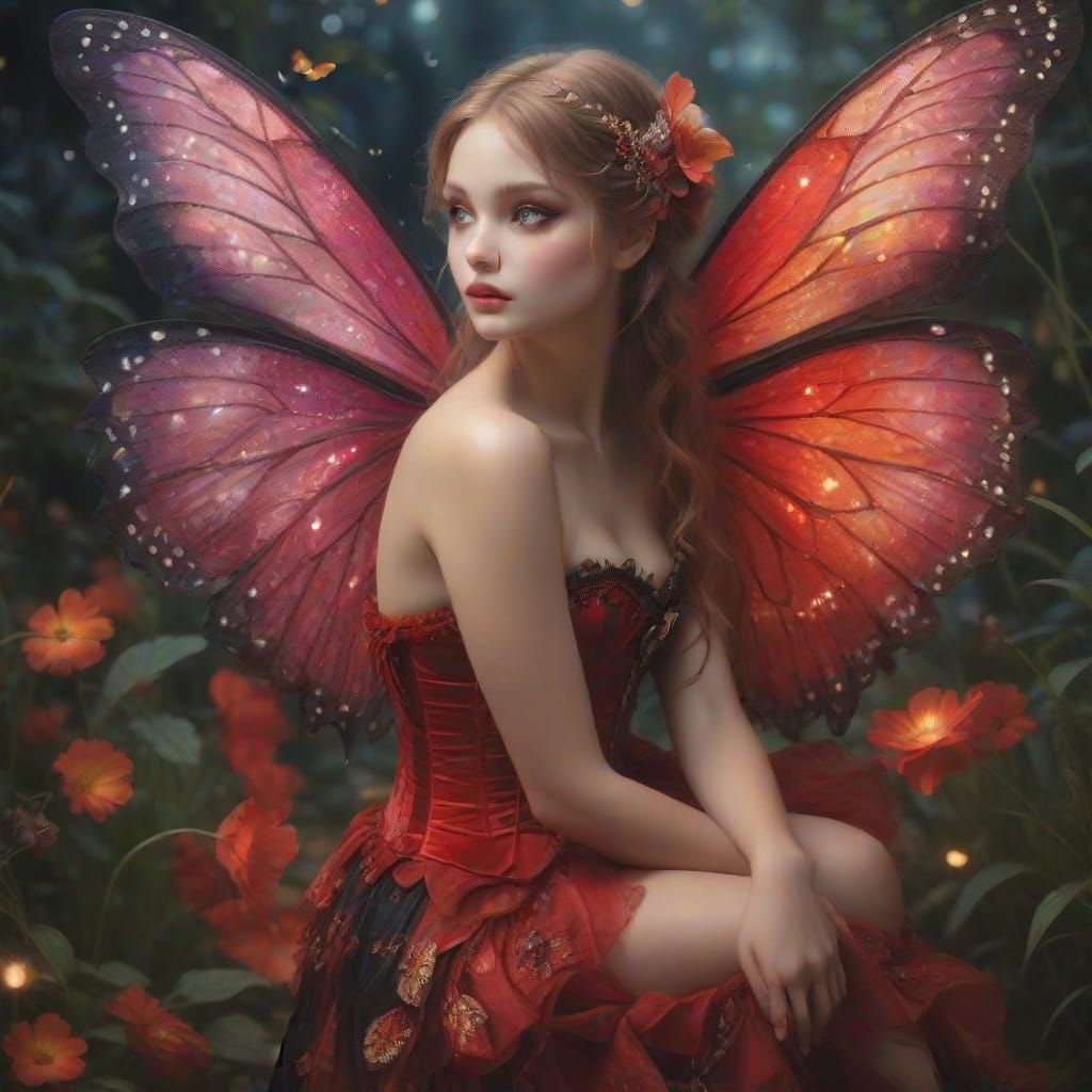 Moonlit Fairy Dance in a Jurassic Garden