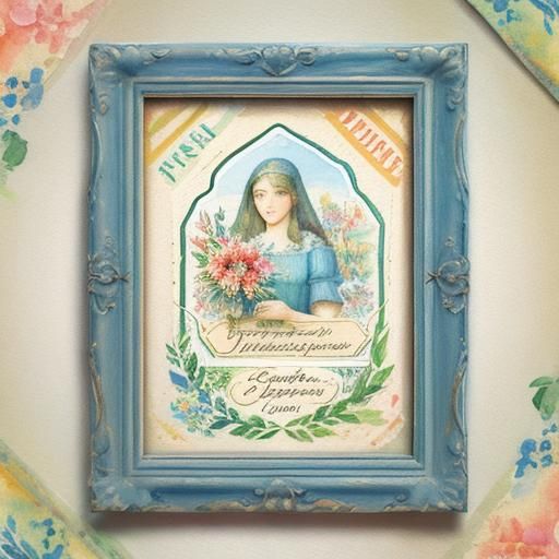 Summer Masterpiece in Vintage Gouache Style