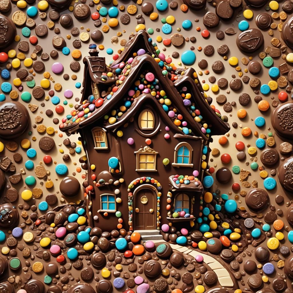 Chocolate House Under Golden Hour