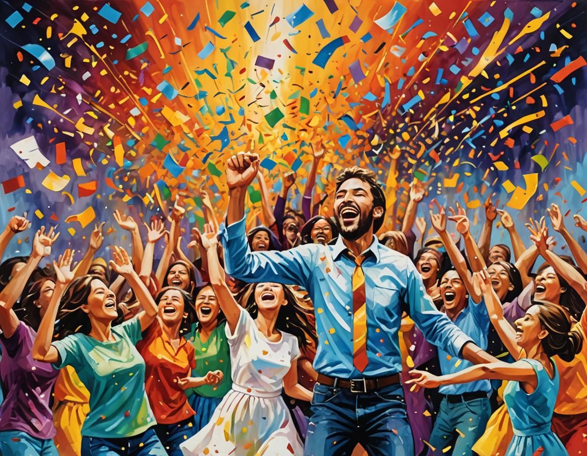 Vibrant Celebration in a Whirlwind of Color