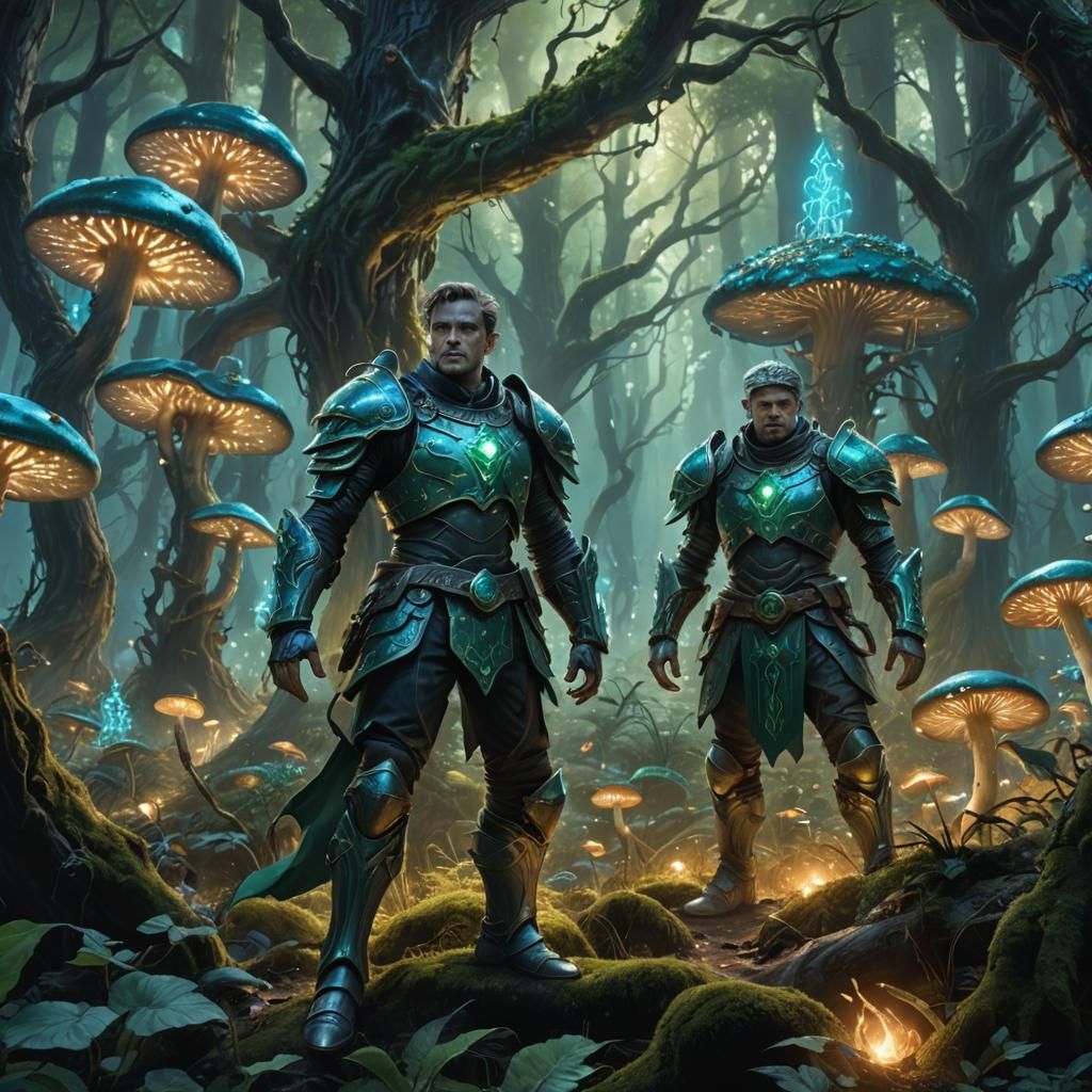 Ancient Forest Warrior in Emerald Glow