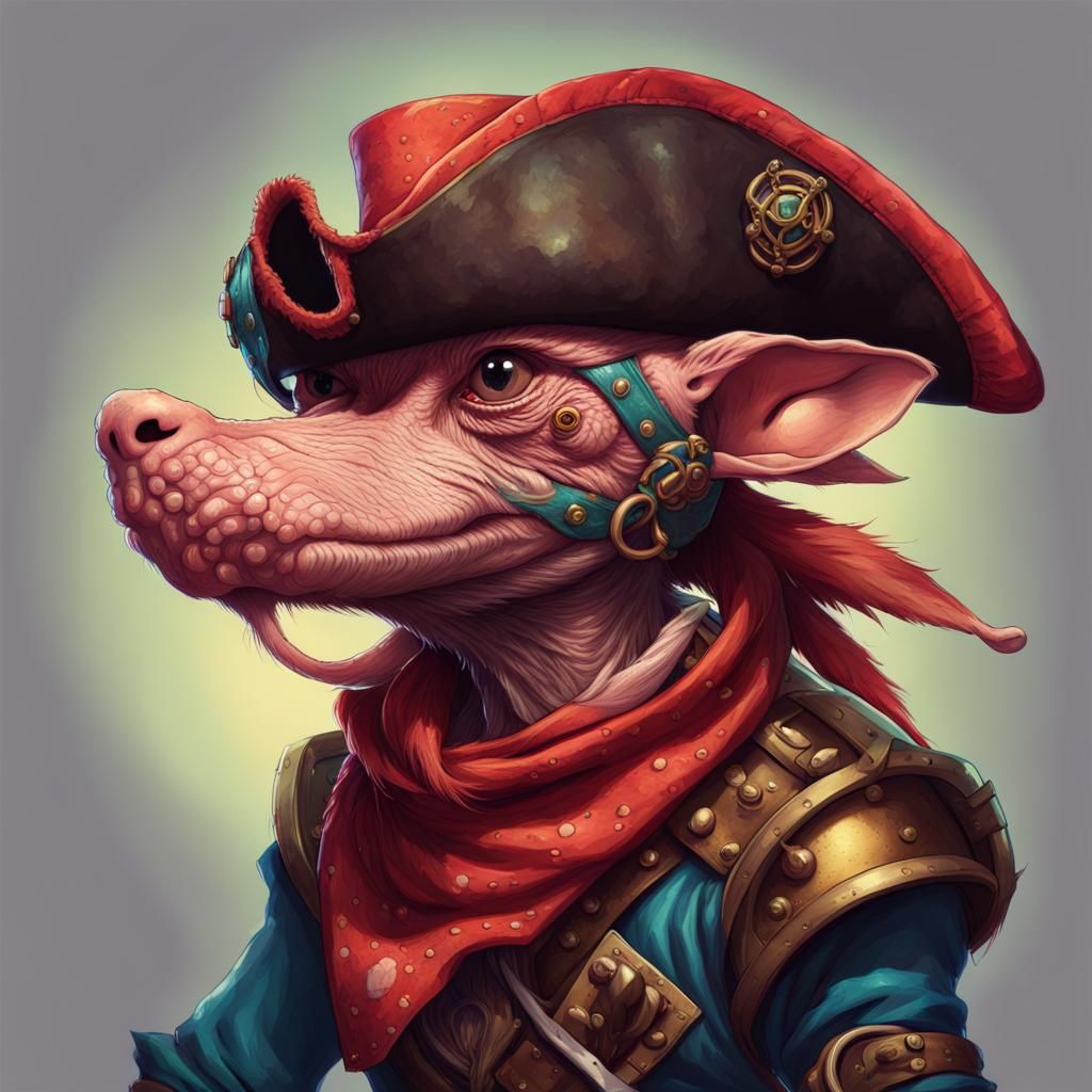 Dungeons and Dragons Pirate Kobold in Hyperrealistic Splash...
