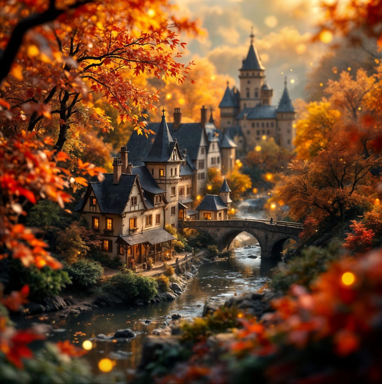 Miniature Burg Eltz in Autumn: Golden Light Photography