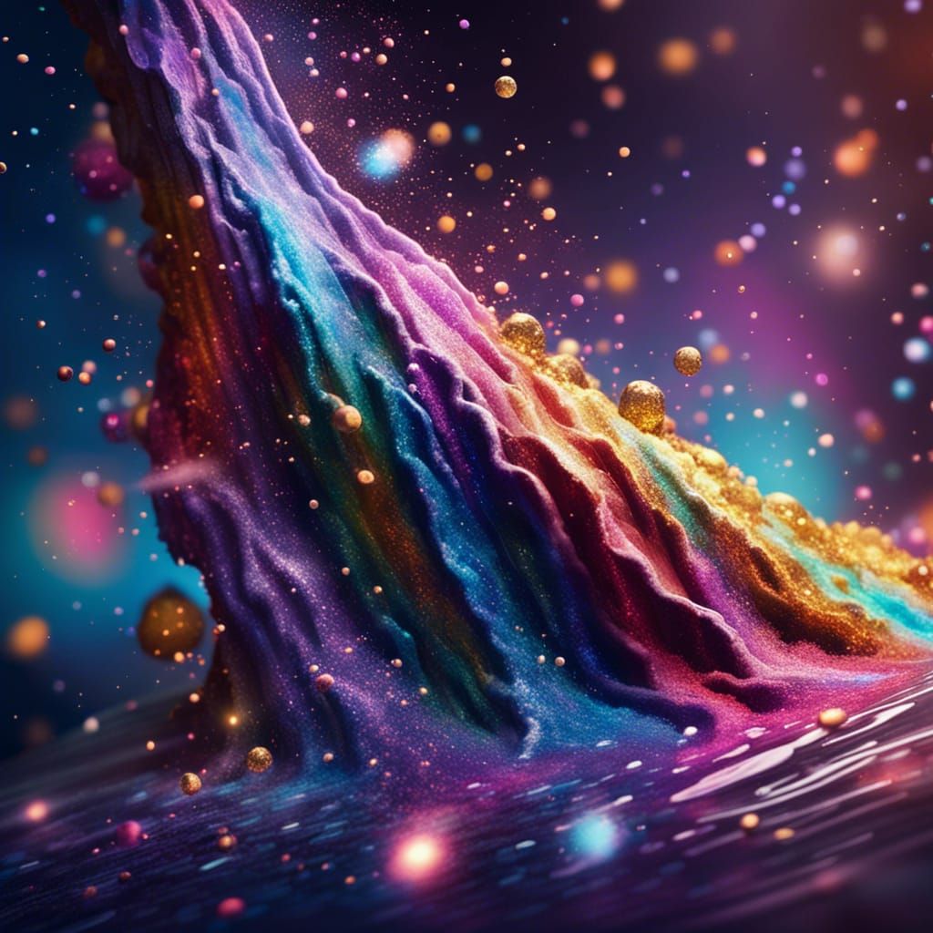 Glitter galaxy waterfall