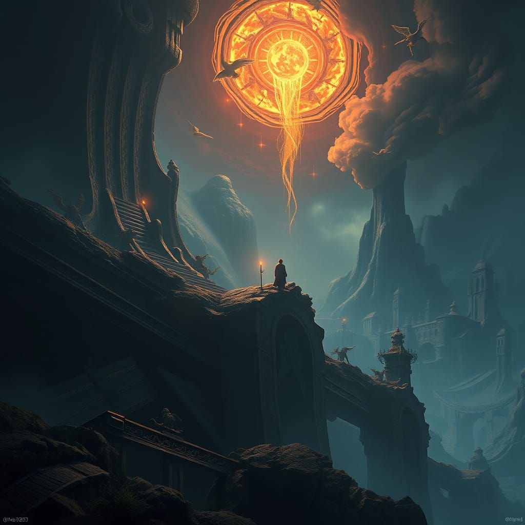 The Witness: Enigmatic Emissary of Fate, Matte Painting