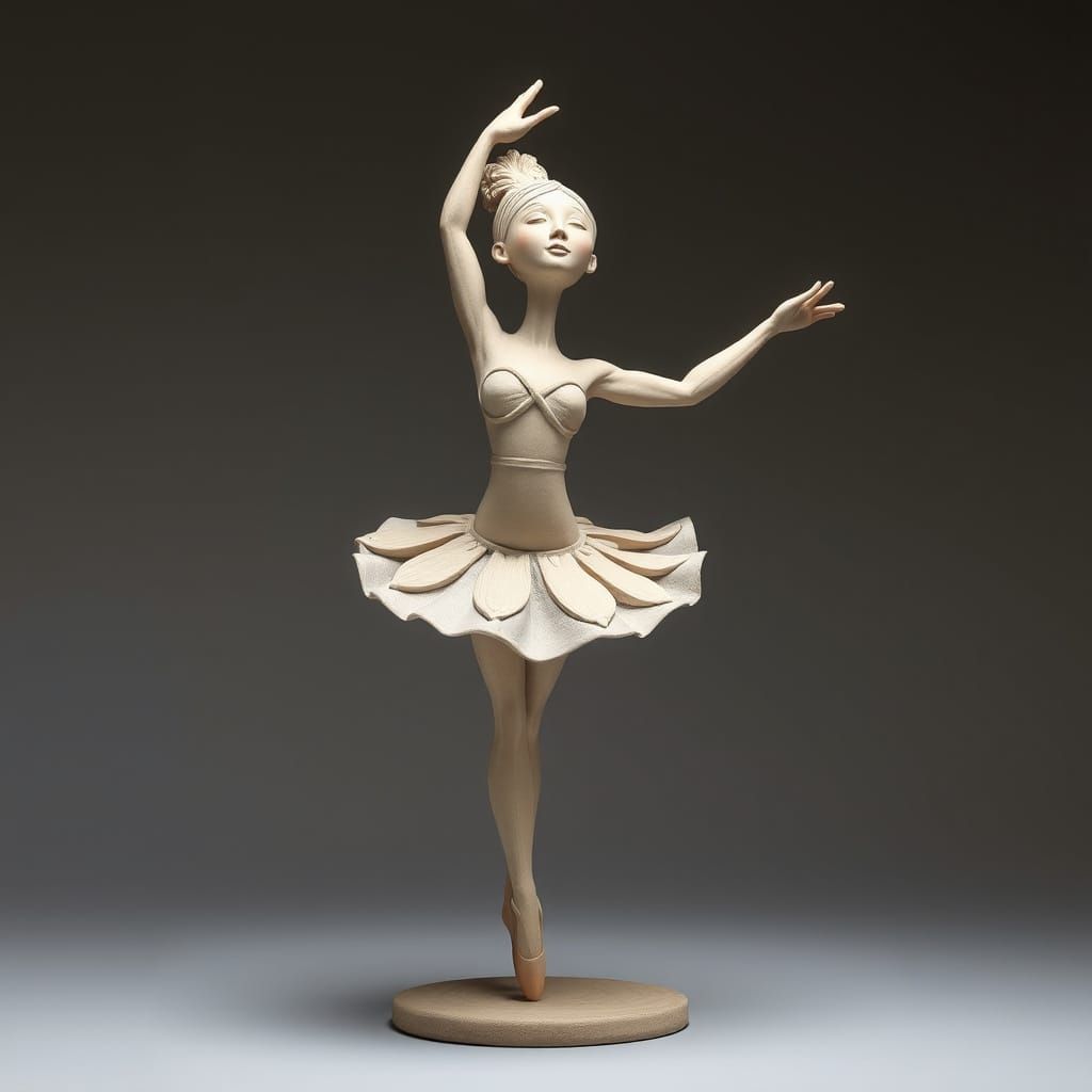 Clay Ballerina in Dancing Pose