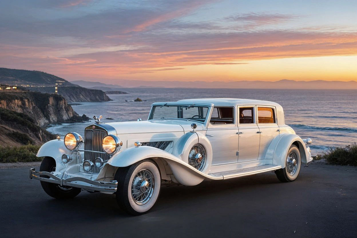 Duesenberg Sedanca de Ville in White and Brown