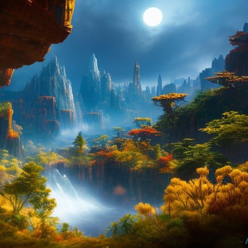 Vibrant Fantasy Splash Screen in Deep Color