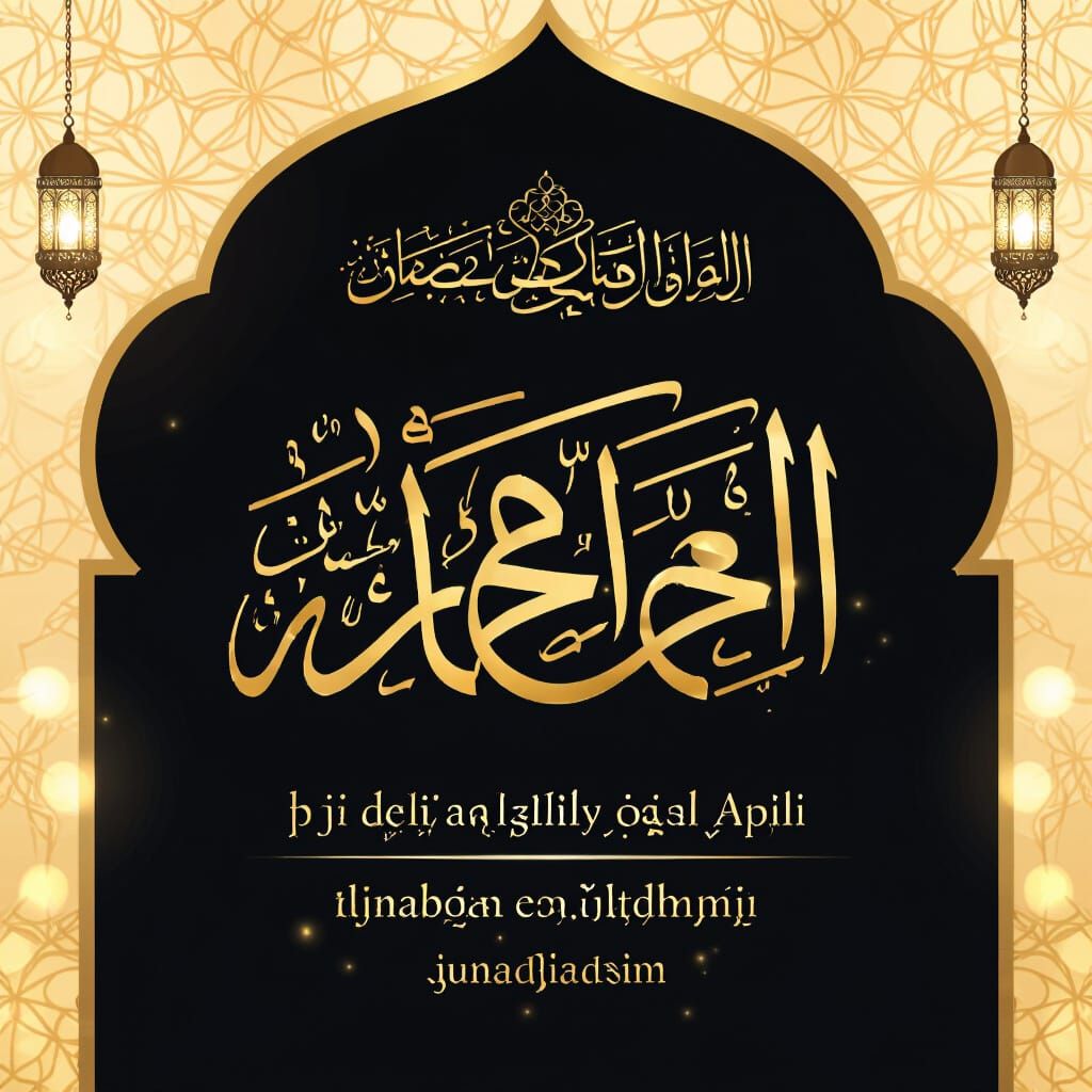 Elegant Islamic Poster with Arabic Calligraphy