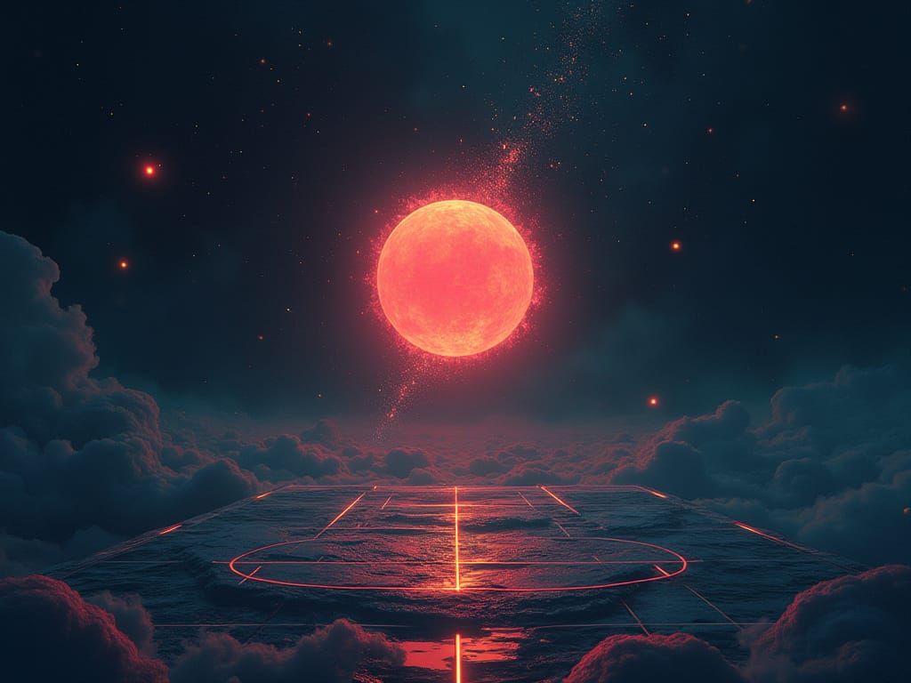 Surreal Dreamscape in Neon Digital Painting Style