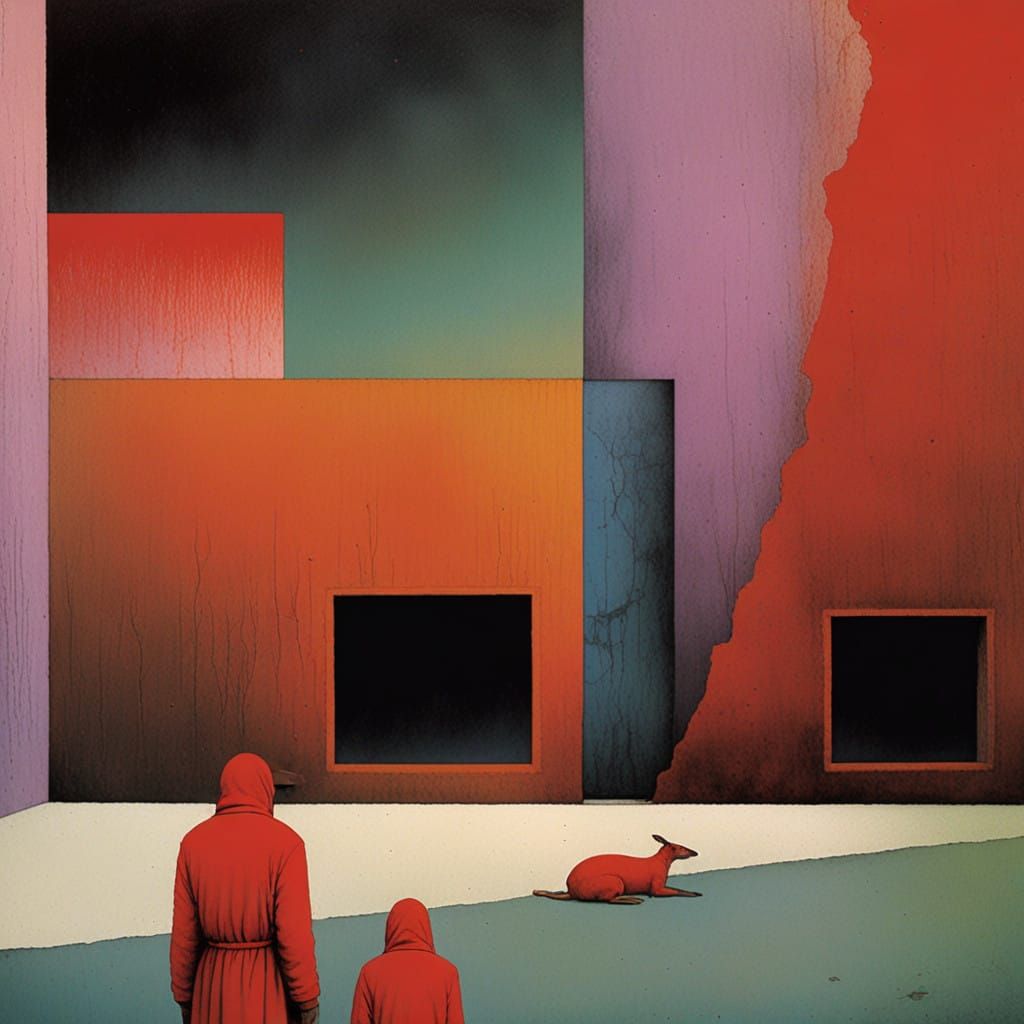 Abstract Surrealist Scene in Rothko Style