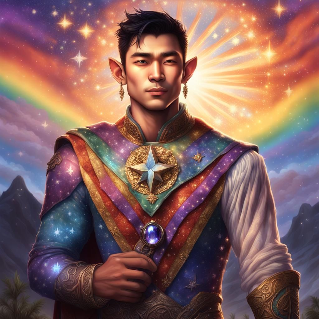 Majestic Gay Elf Basking in Sunset Glory