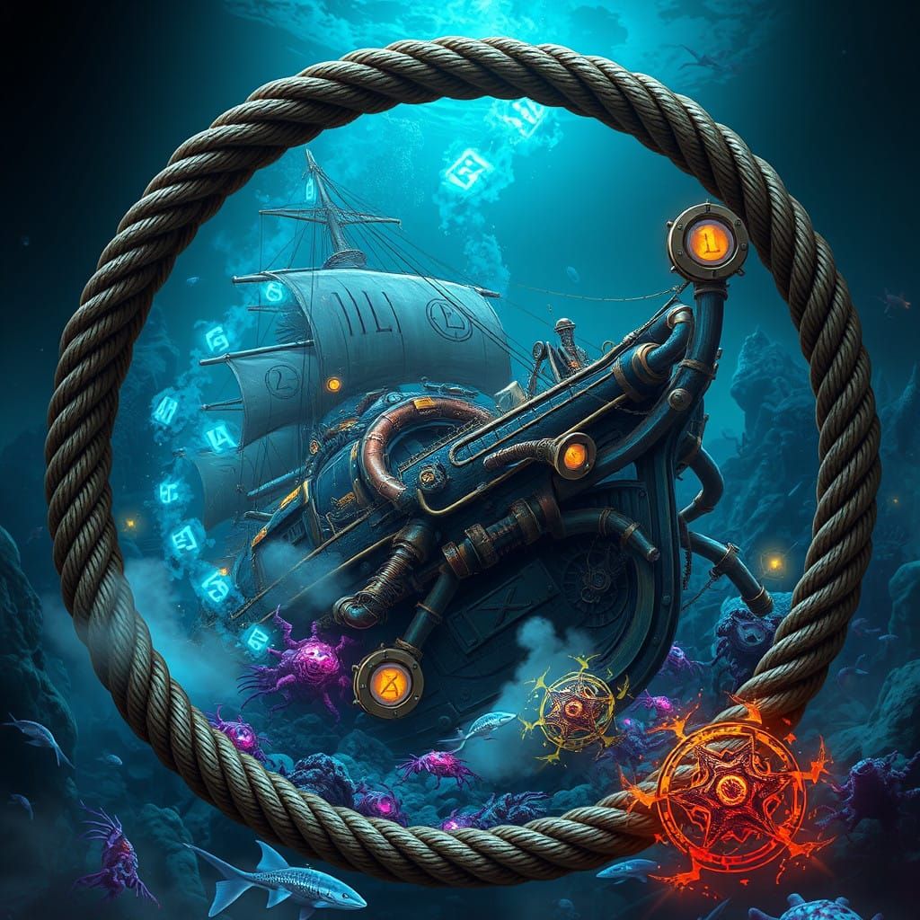 Epic Steam Punk Shipwreck in Arcane League of Legends Style