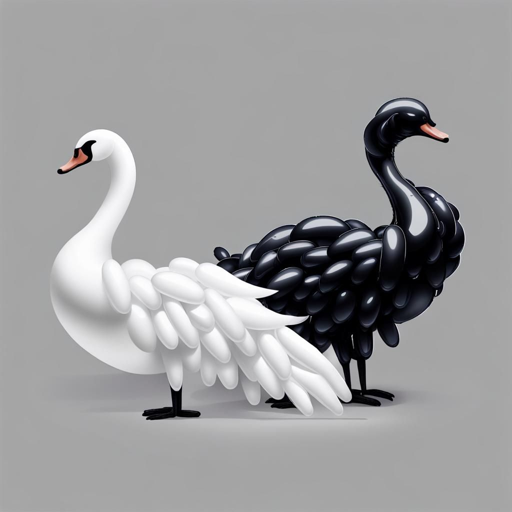 Magical Creatures Made of Balloons: Swan and Wolf
