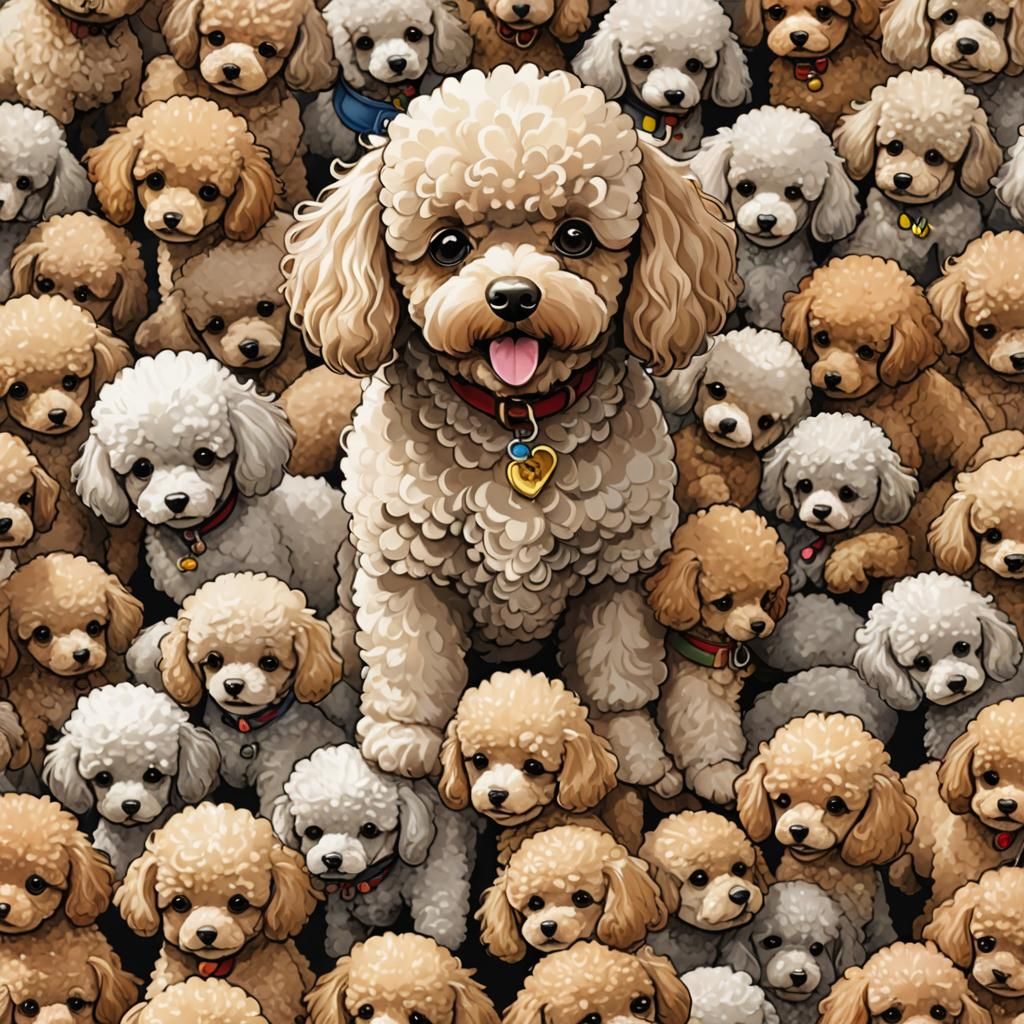 Delicate Anime-Style Toy Poodle