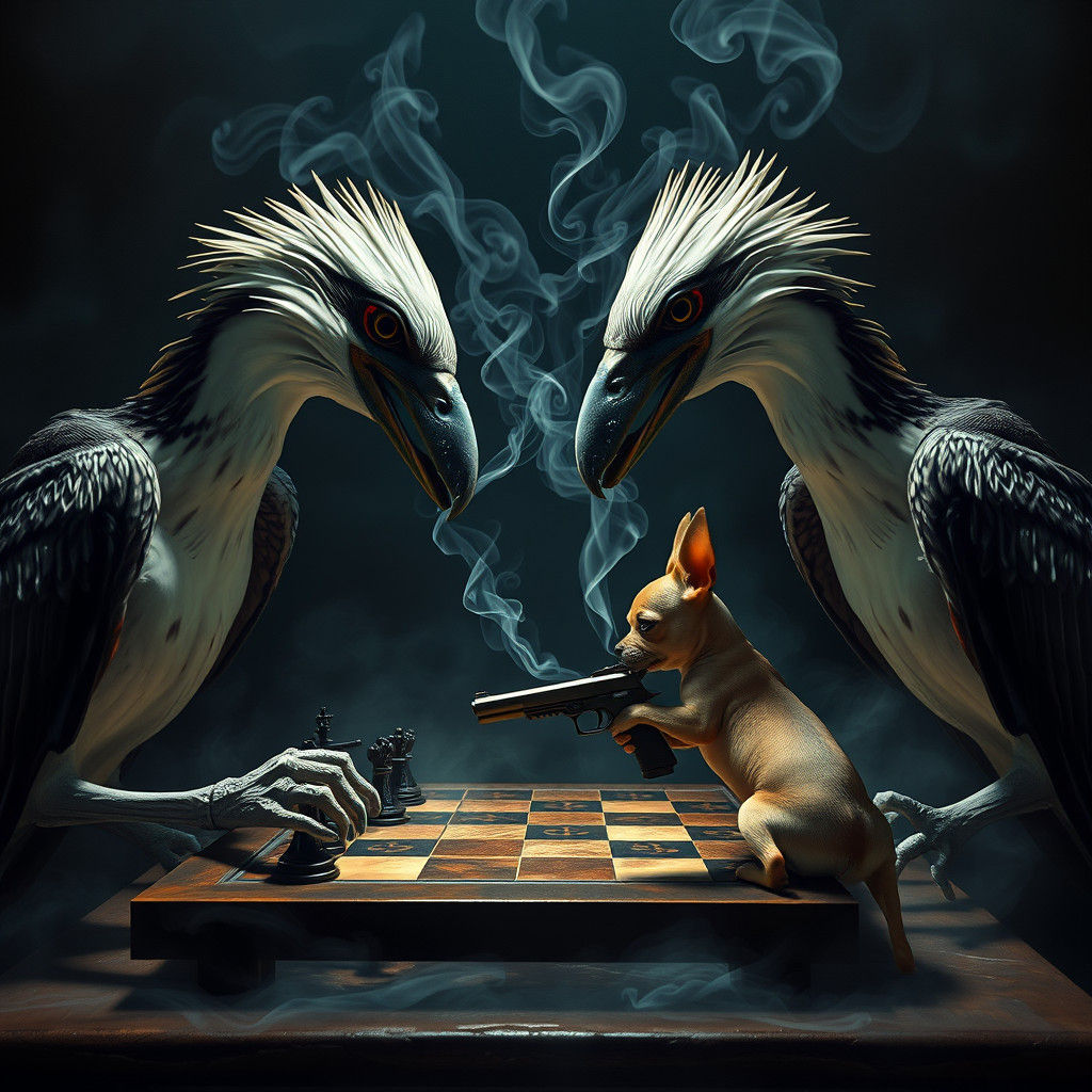 Ospreys Play Chess with a Snarling Chihuahua in a Mystic Rea...