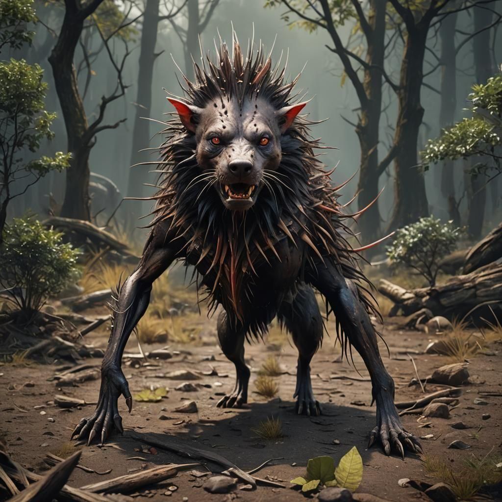 Demonic Canine Hybrid in Splendid Fantasy Art