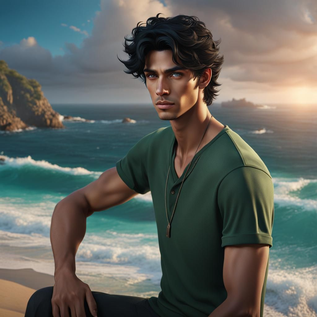 Handsome Hero in Vibrant Fantasy World